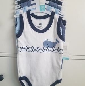 Hudson Baby -5 bodysuits, 0-3 mos.
